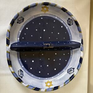 Cardinal Inc Chanukah Lights Ceramic Divided Serving Dish